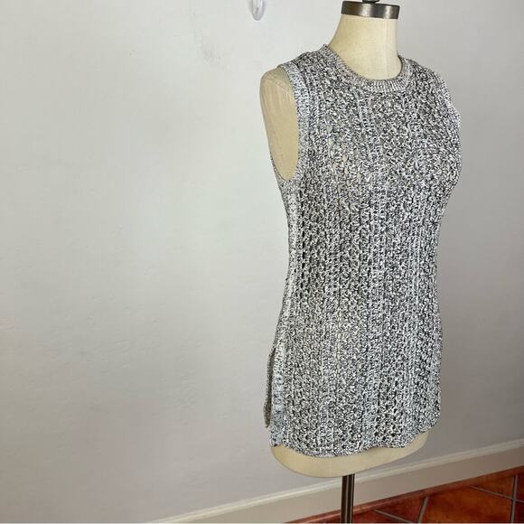 Theory Meenaly Black and White Knit Tunic - Picture 2 of 8